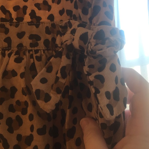 Corduroy Leopard Carter dress with bows - Picture 2 of 4
